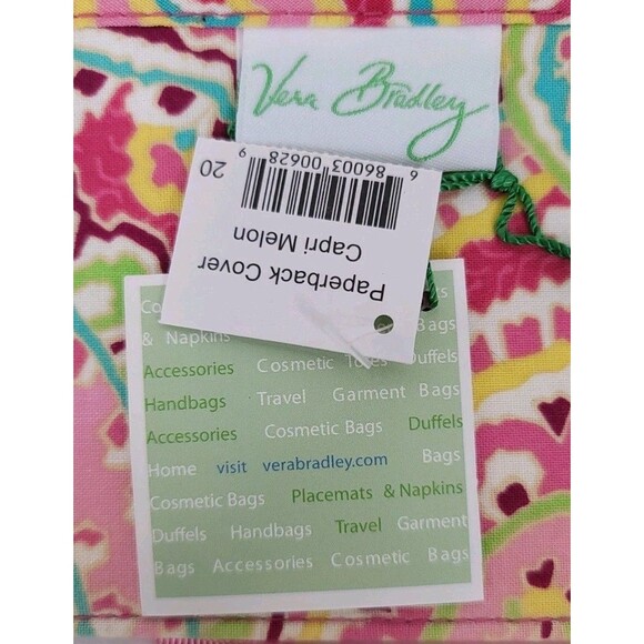 Vera Bradley Paper Back Book Cover Capri Melon Vintage Retired New With Tags - Picture 4 of 9